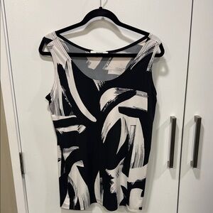 Sympli Black and White Abstract Tank Top